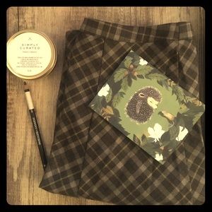 Stile Benetton Brown Plaid Pleated Skirt